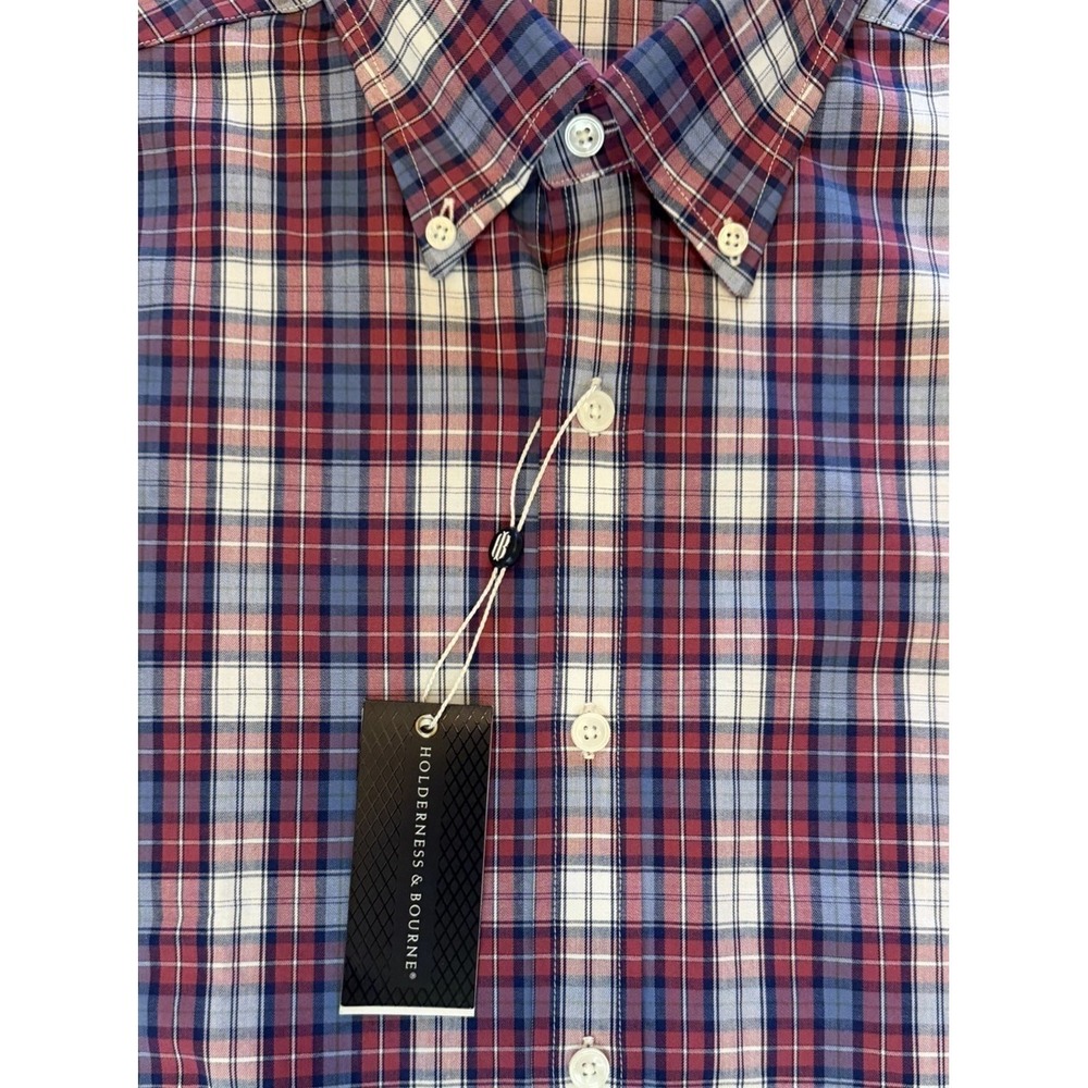 Holderness Bourne Shirt Plaid The Andrews Stretch Button Down NWT Men's Size XL - Picture 11 of 16
